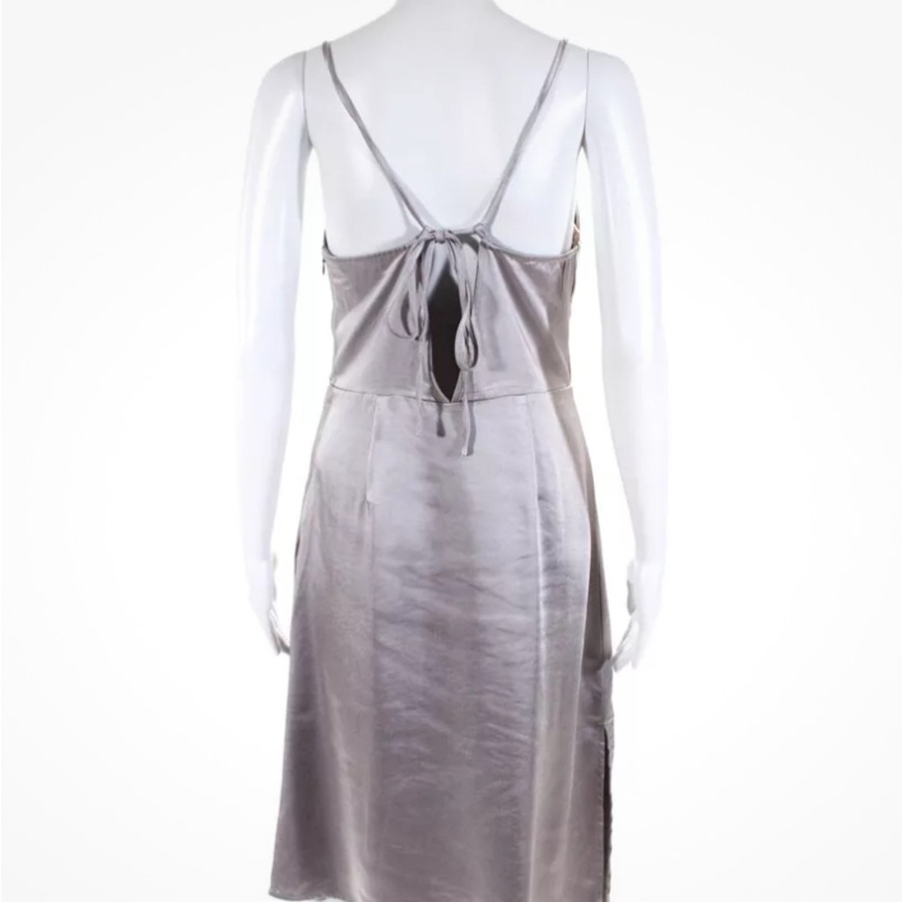 Birch Womens Satin Cowl Neck Midi Spaghetti Strap Slip Dress LavenderSmall NWT - Picture 2 of 6